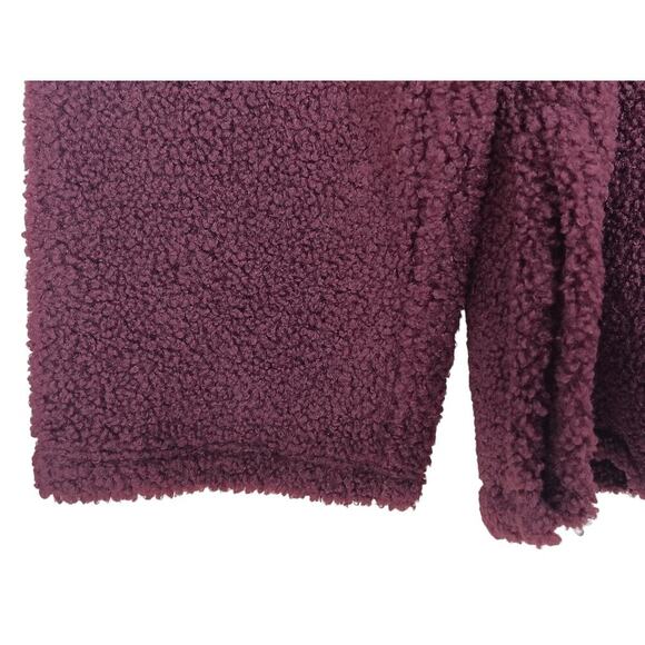 New Cuddl Duds Large Burgundy Sherpa Fleece Pullover Long Sleeve Cozy Top SZ L - Picture 8 of 11